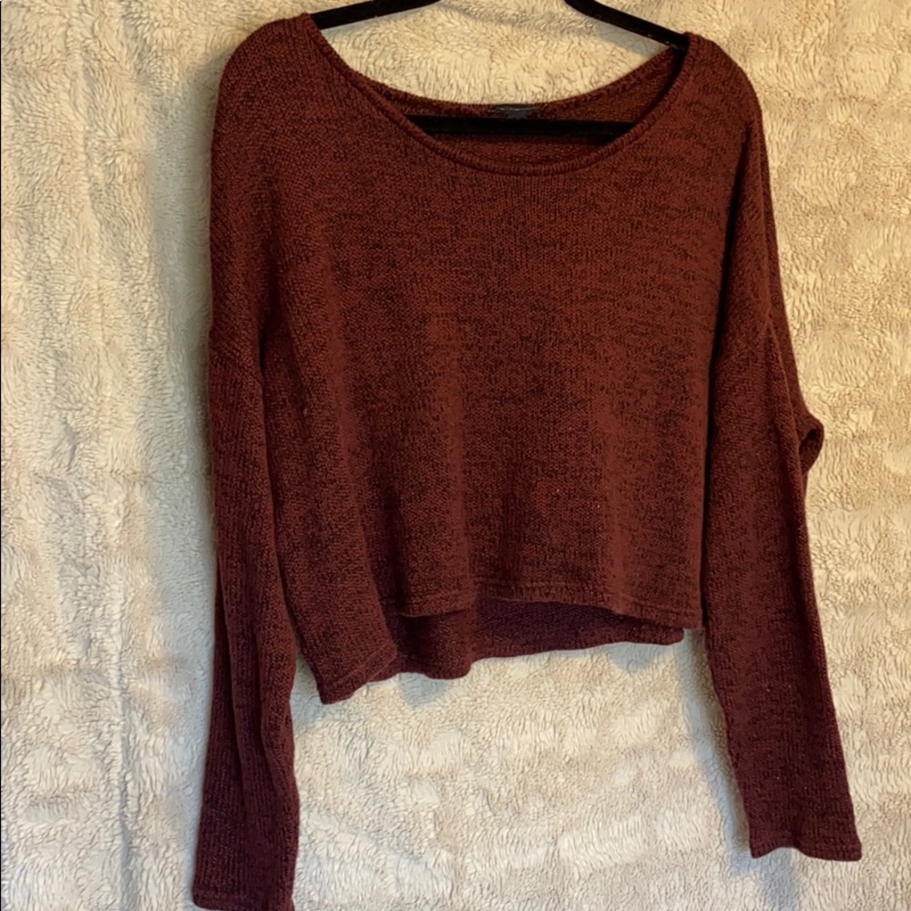 Burgundy & black woven sweater